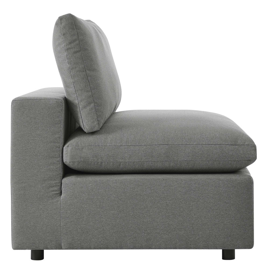 Linden Overstuffed Outdoor Patio Sofa in Charcoal
