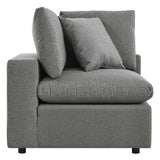 Linden Overstuffed Outdoor Patio Sofa in Charcoal