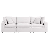 Linden Overstuffed Outdoor Patio Sofa in White