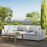 Linden Overstuffed Outdoor Patio Sofa in White