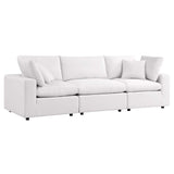 Linden Overstuffed Outdoor Patio Sofa in White