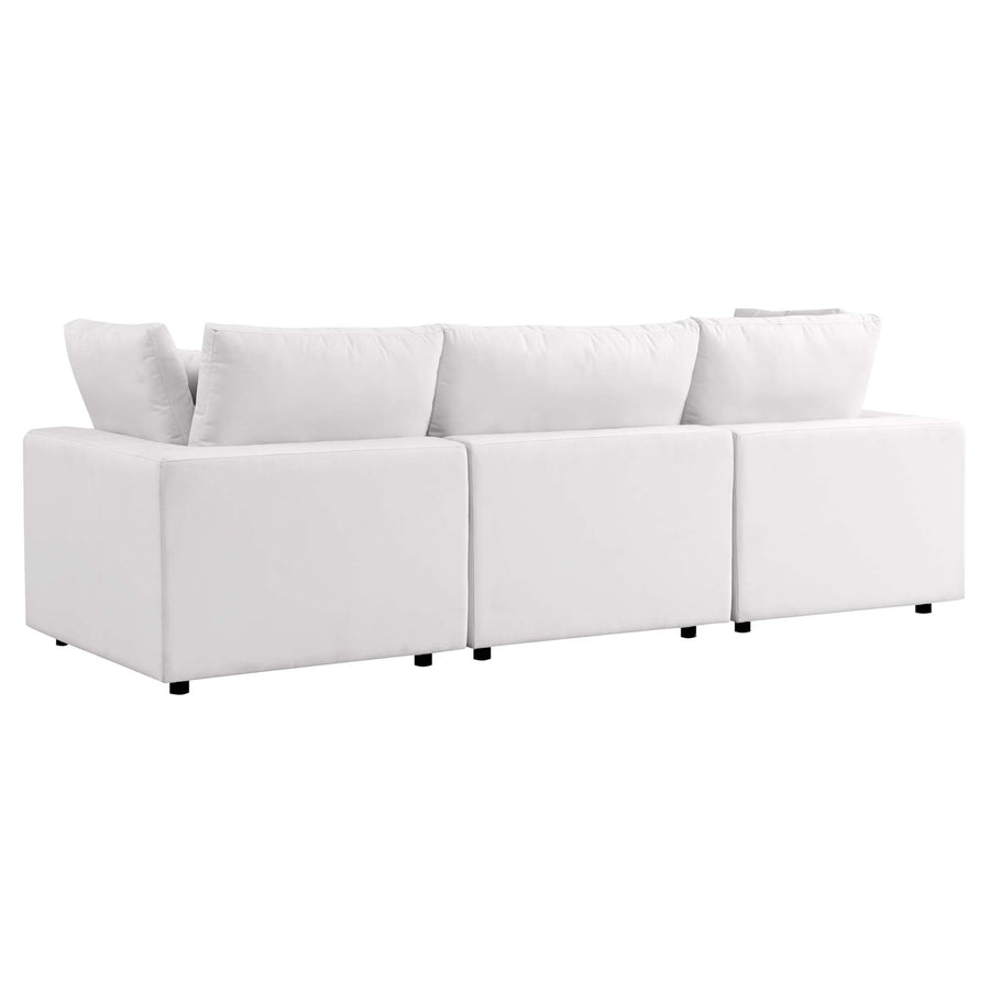 Linden Overstuffed Outdoor Patio Sofa in White