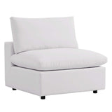 Linden Overstuffed Outdoor Patio Sofa in White