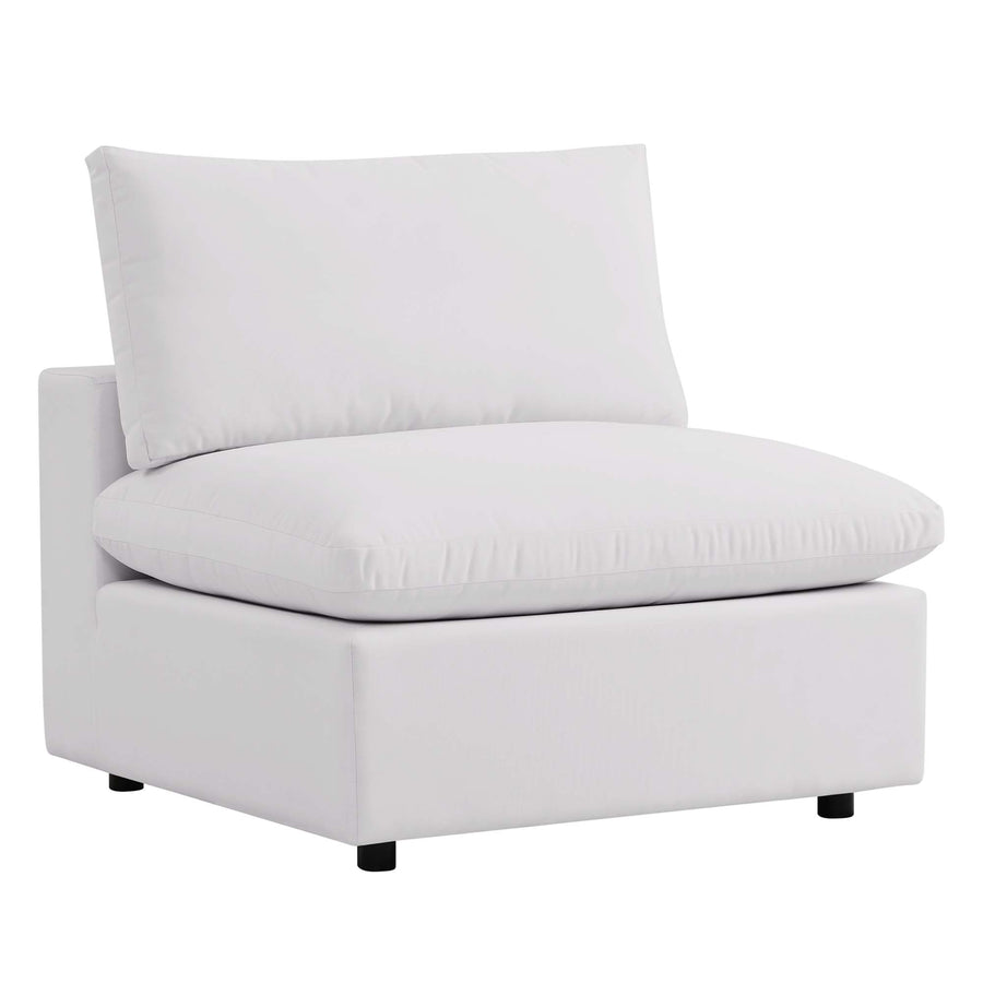 Linden Overstuffed Outdoor Patio Sofa in White