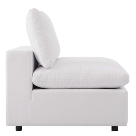 Commix Overstuffed Outdoor Patio Sofa in White
