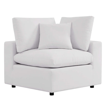 Commix Overstuffed Outdoor Patio Sofa in White