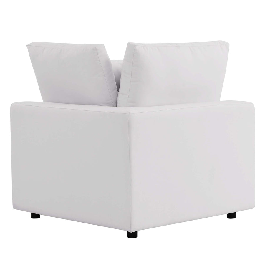Linden Overstuffed Outdoor Patio Sofa in White