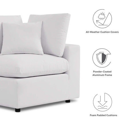 Commix Overstuffed Outdoor Patio Sofa in White