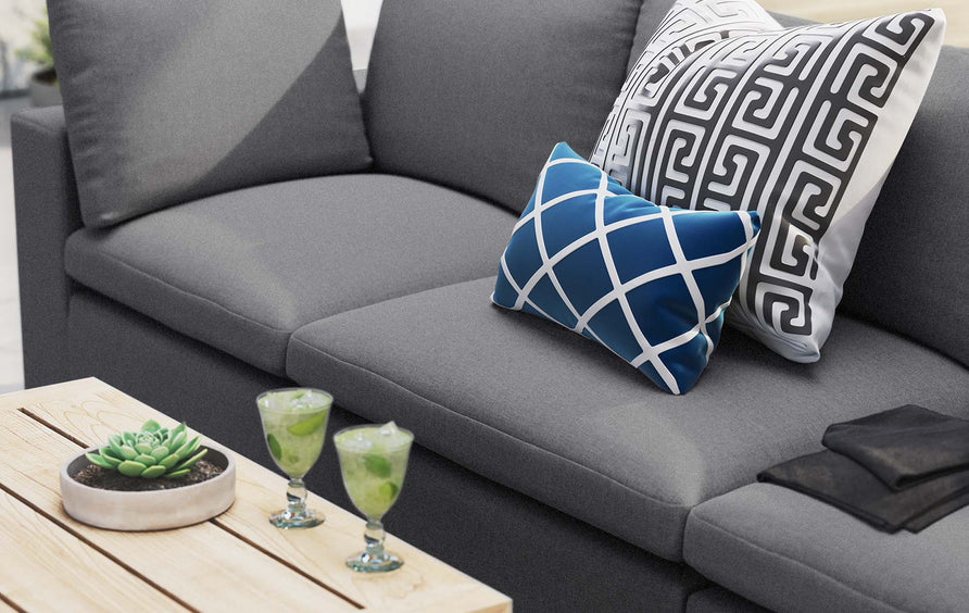 Linden Sunbrella® Outdoor Patio Sofa in Gray