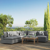 Linden 5-Piece Outdoor Patio Sectional Sofa in Charcoal