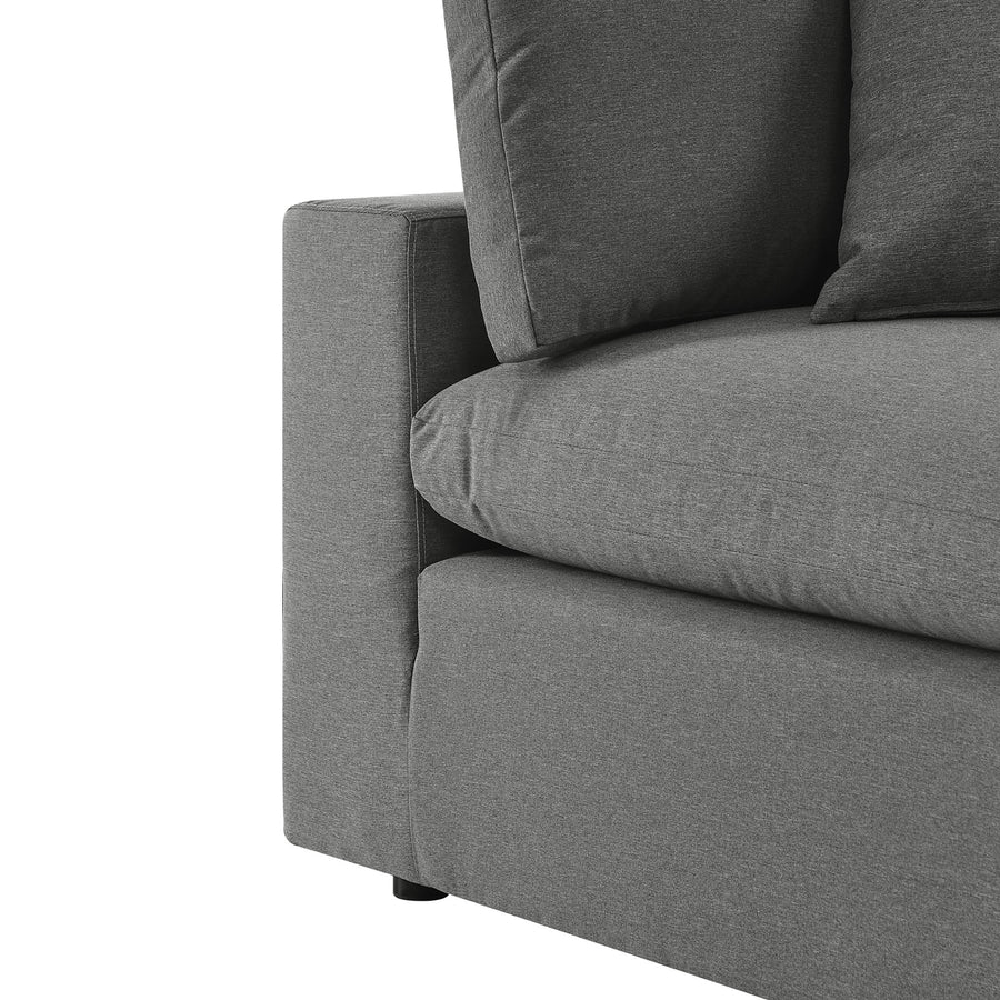 Linden 5-Piece Outdoor Patio Sectional Sofa in Charcoal
