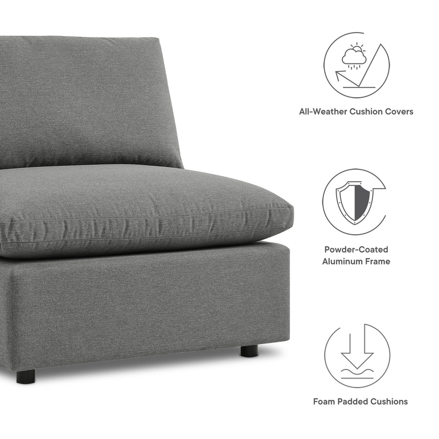 Linden 5-Piece Outdoor Patio Sectional Sofa in Charcoal