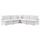 Linden 5-Piece Outdoor Patio Sectional Sofa in White