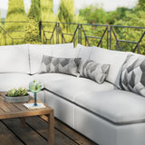 Linden 5-Piece Outdoor Patio Sectional Sofa in White