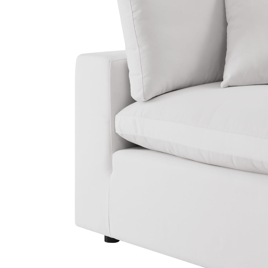 Linden 5-Piece Outdoor Patio Sectional Sofa in White