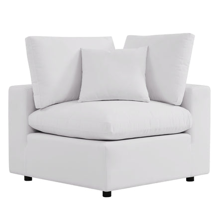 Commix 5-Piece Outdoor Patio Sectional Sofa in White