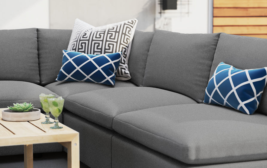 Linden 5-Piece Sunbrella® Outdoor Patio Sectional Sofa in Gray