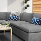 Linden 5-Piece Sunbrella® Outdoor Patio Sectional Sofa in Gray
