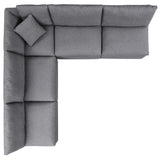 Linden 5-Piece Sunbrella® Outdoor Patio Sectional Sofa in Gray