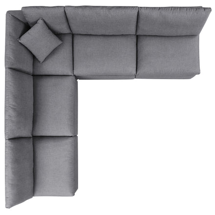 Commix 5-Piece Sunbrella® Outdoor Patio Sectional Sofa in Gray