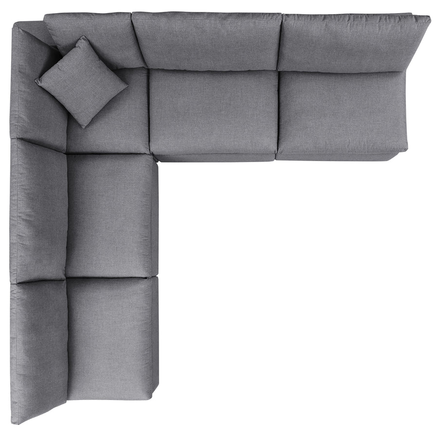 Linden 5-Piece Sunbrella® Outdoor Patio Sectional Sofa in Gray