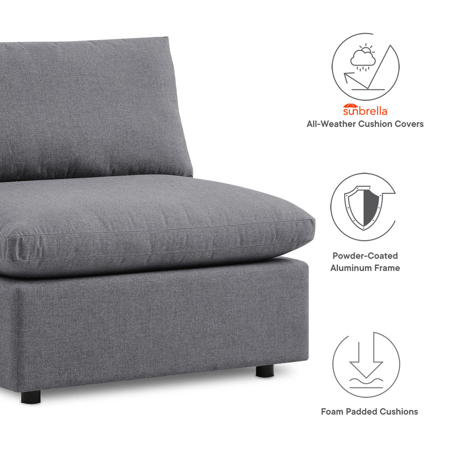 Linden 5-Piece Sunbrella® Outdoor Patio Sectional Sofa in Gray