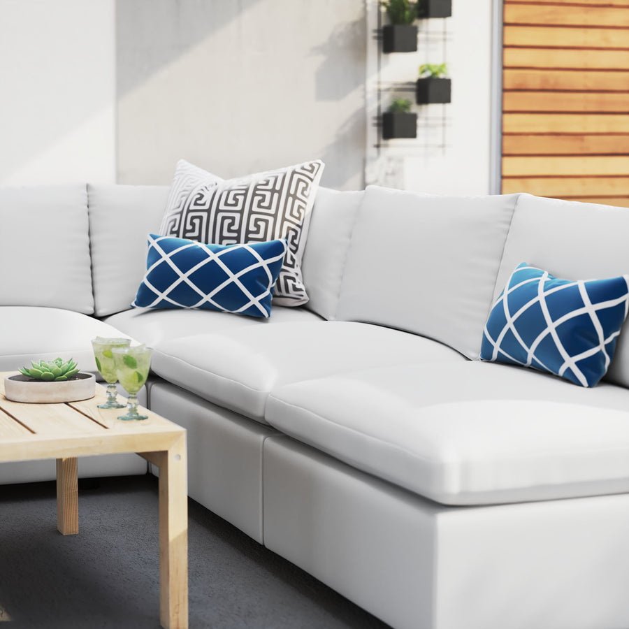Linden 5-Piece Sunbrella® Outdoor Patio Sectional Sofa in White