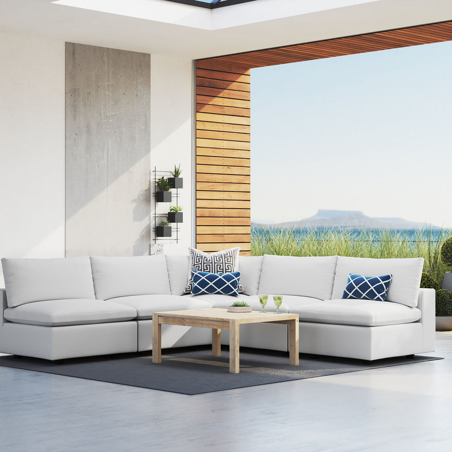 Linden 5-Piece Sunbrella® Outdoor Patio Sectional Sofa in White