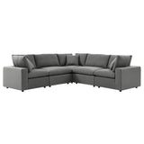 Linden 5-Piece Outdoor Patio Sectional Sofa in Charcoal