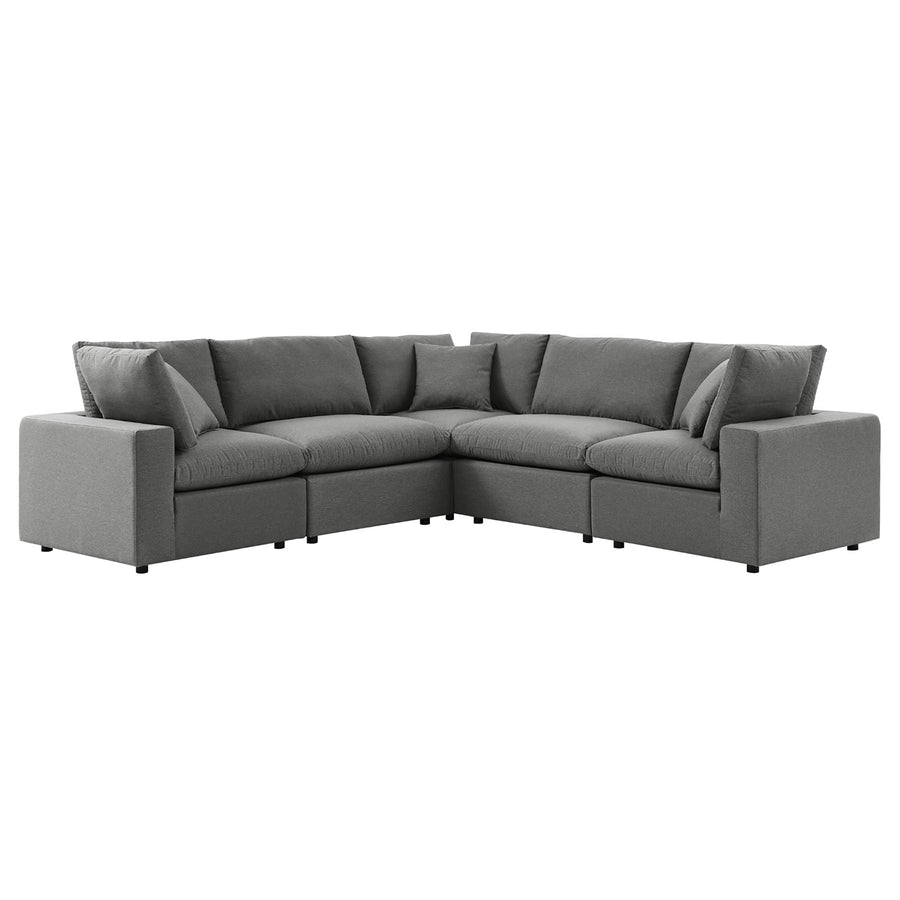 Linden 5-Piece Outdoor Patio Sectional Sofa in Charcoal
