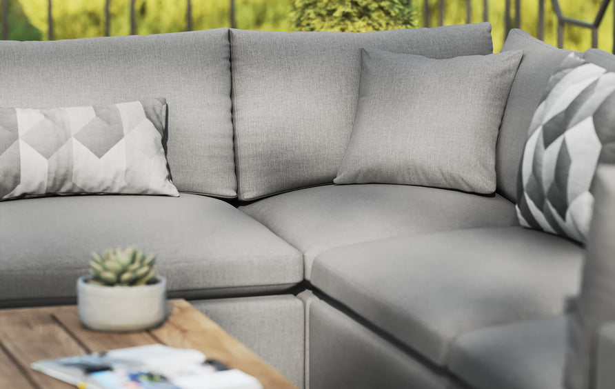 Linden 5-Piece Outdoor Patio Sectional Sofa in Charcoal