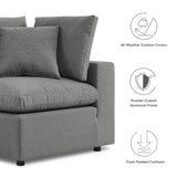 Linden 5-Piece Outdoor Patio Sectional Sofa in Charcoal
