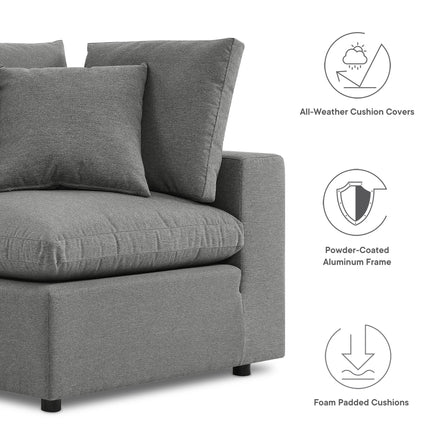 Commix 5-Piece Outdoor Patio Sectional Sofa in Charcoal