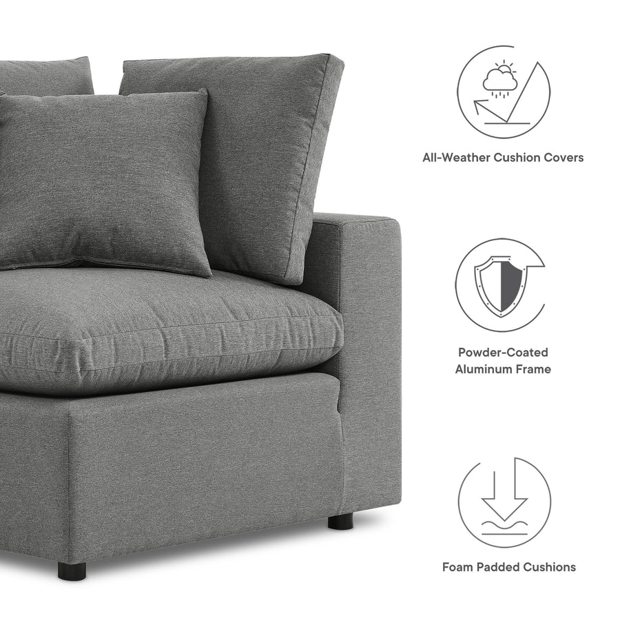 Linden 5-Piece Outdoor Patio Sectional Sofa in Charcoal
