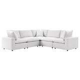 Linden 5-Piece Outdoor Patio Sectional Sofa in White