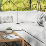 Linden 5-Piece Outdoor Patio Sectional Sofa in White