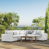 Linden 5-Piece Outdoor Patio Sectional Sofa in White