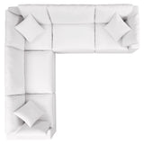 Linden 5-Piece Outdoor Patio Sectional Sofa in White