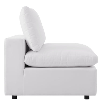 Commix 5-Piece Outdoor Patio Sectional Sofa in White