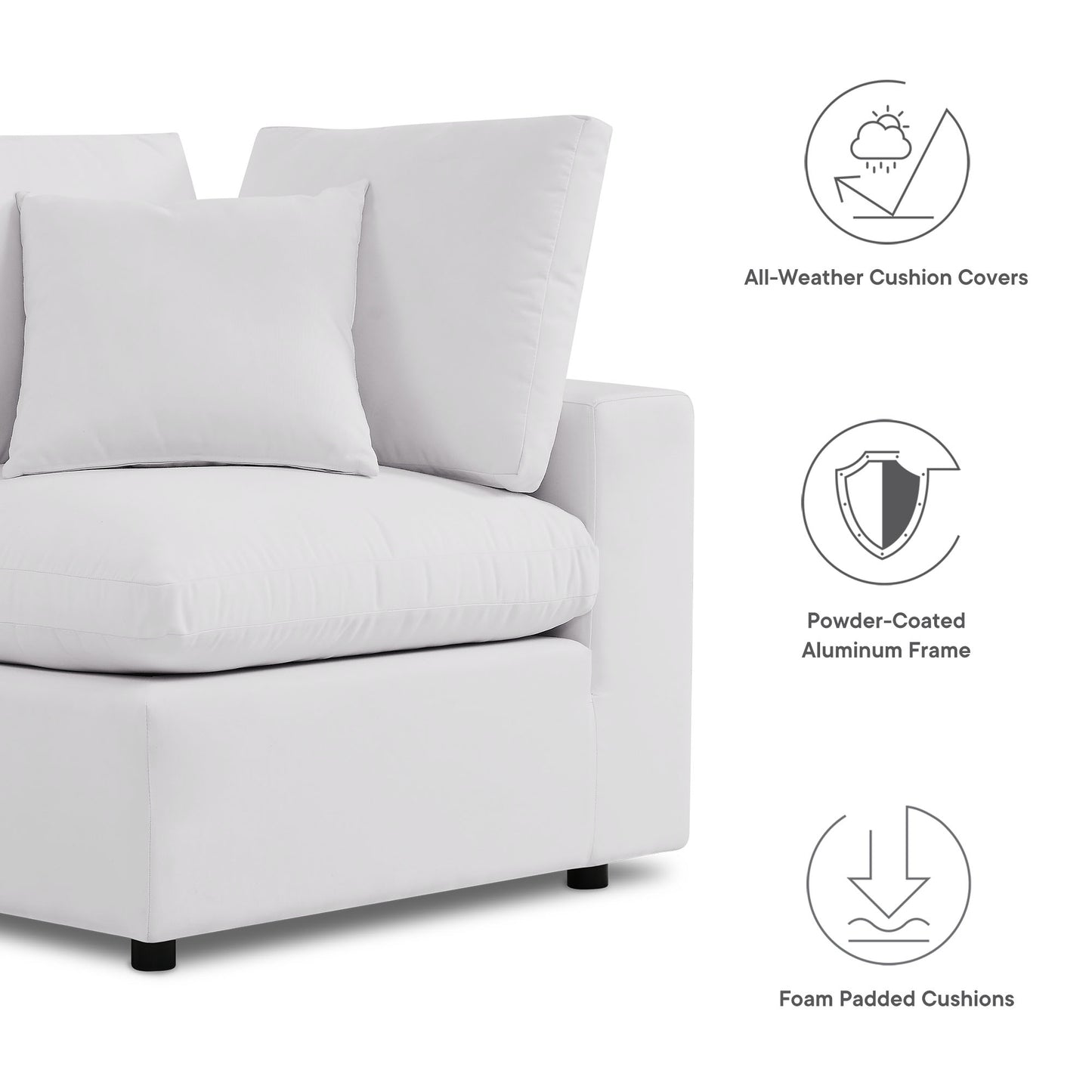 Commix 5-Piece Outdoor Patio Sectional Sofa by Furniture For America