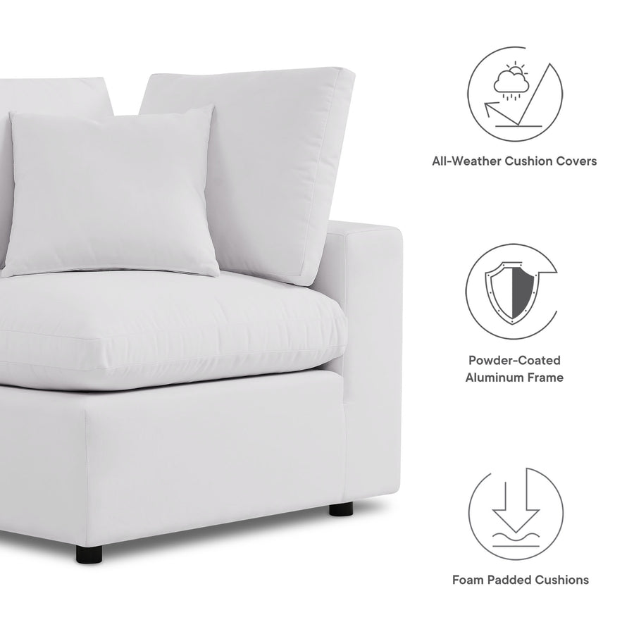 Linden 5-Piece Outdoor Patio Sectional Sofa in White