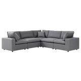 Linden 5-Piece Sunbrella® Outdoor Patio Sectional Sofa in Gray