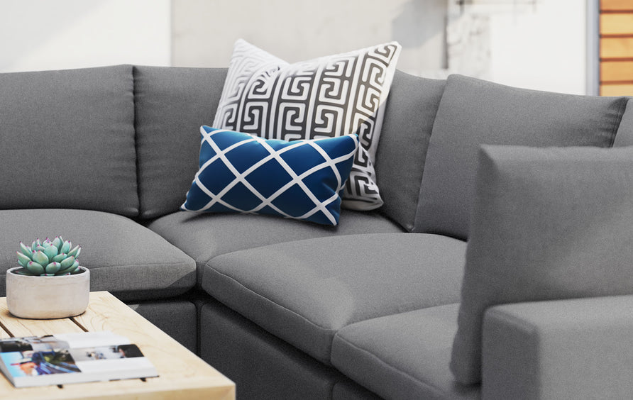 Linden 5-Piece Sunbrella® Outdoor Patio Sectional Sofa in Gray