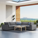 Linden 5-Piece Sunbrella® Outdoor Patio Sectional Sofa in Gray