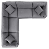 Linden 5-Piece Sunbrella® Outdoor Patio Sectional Sofa in Gray