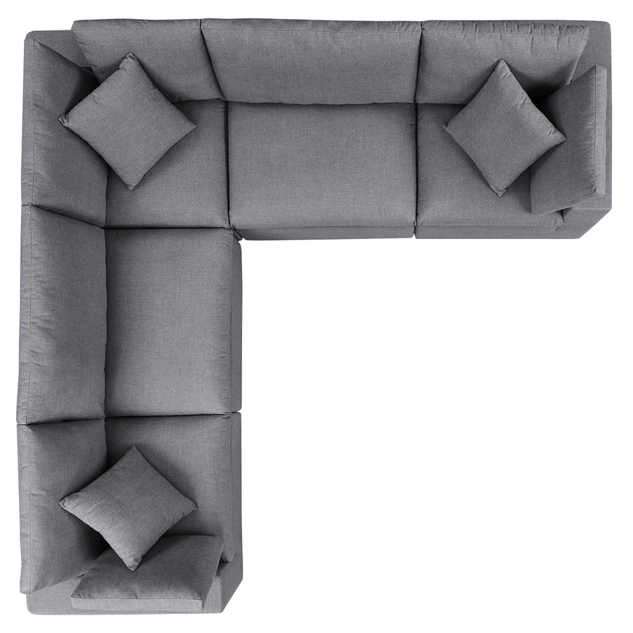 Linden 5-Piece Sunbrella® Outdoor Patio Sectional Sofa in Gray