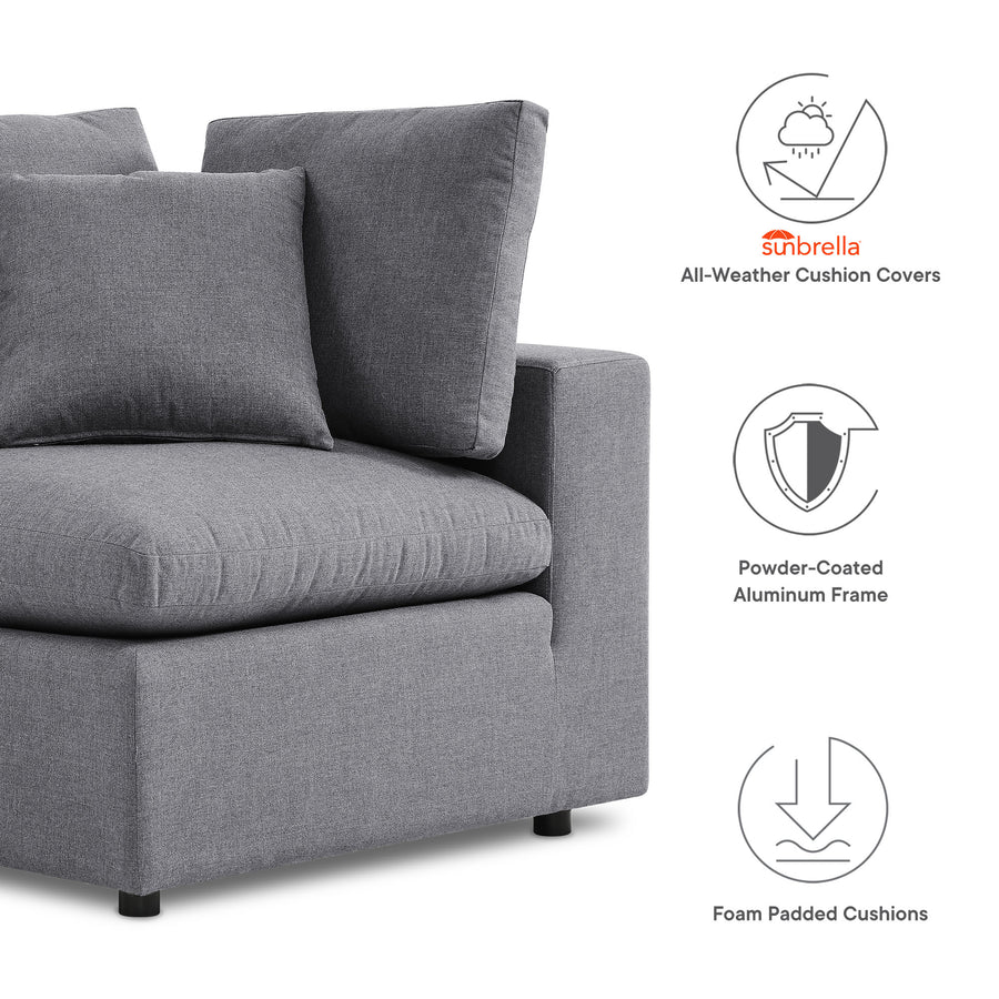 Linden 5-Piece Sunbrella® Outdoor Patio Sectional Sofa in Gray