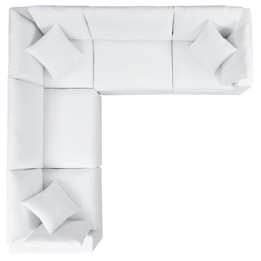Linden 5-Piece Sunbrella® Outdoor Patio Sectional Sofa in White