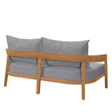 Blake Teak Wood Outdoor Patio Loveseat in Natural Gray