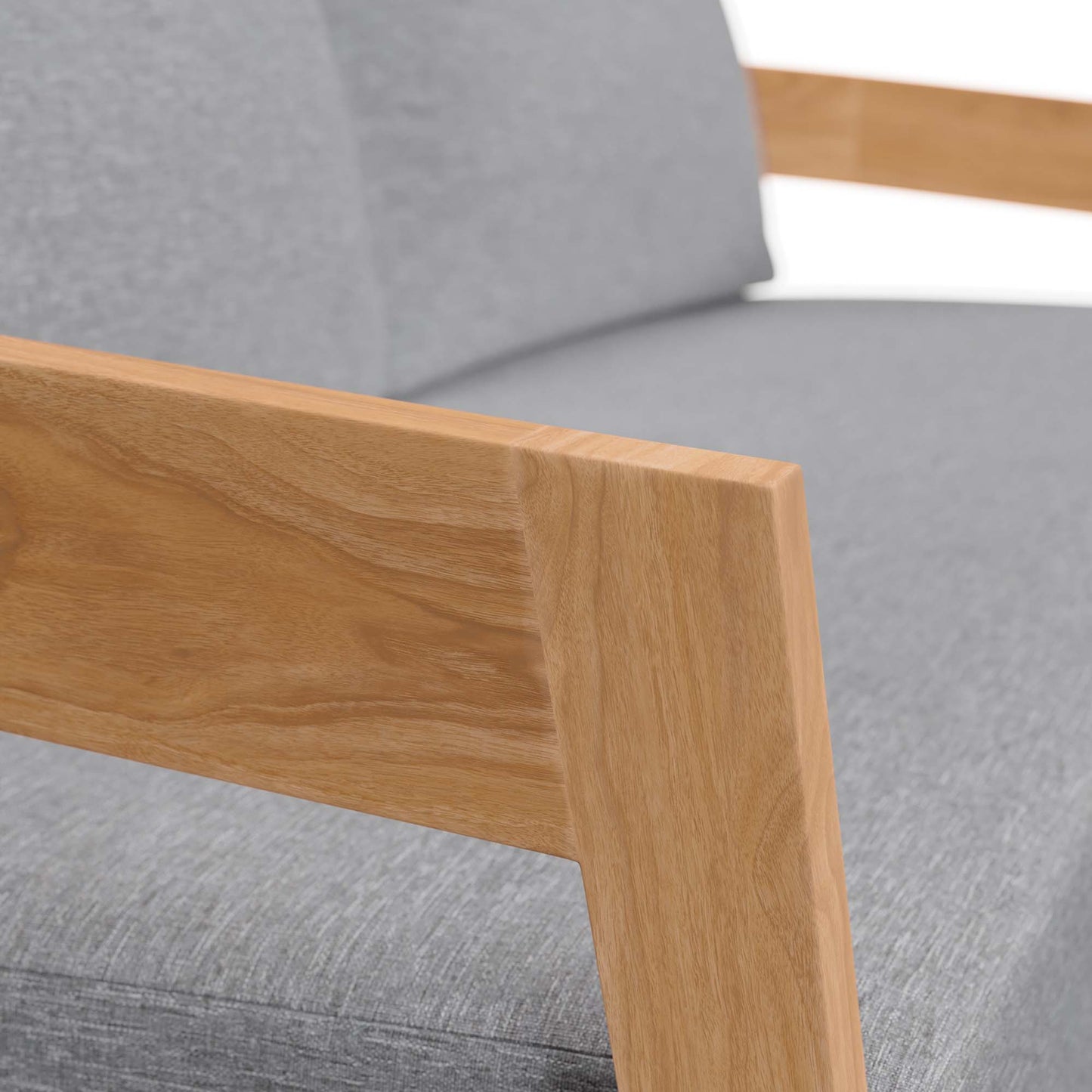 Blake Teak Wood Outdoor Patio Loveseat in Natural Gray